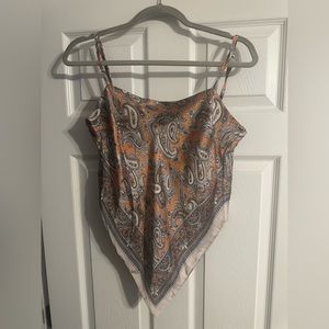 AMAZON - silk bandana tie back top